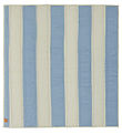 OYOY Tæppe - Striped Quilted - Blue/Clay