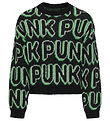 Kids Only  Bluse - Strik - KogPunk - Black/Green Bee/Laurel Gree