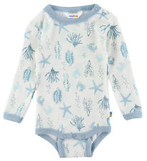 Joha Body l/æ - Uld - Lyseblå m. Print