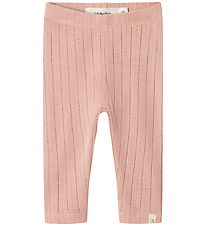 Lil Atelier Leggings - NbfRachel - Noos - Misty Rose m. Hulmønst