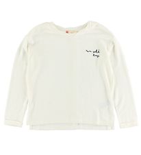 Roxy Bluse - Creme m. Tekst/Knapper