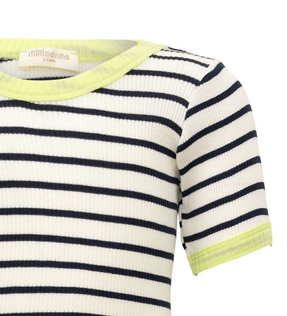 Minimalisma T-shirt - Rib - Silke/Bomuld - Ben - Sailor/Lime