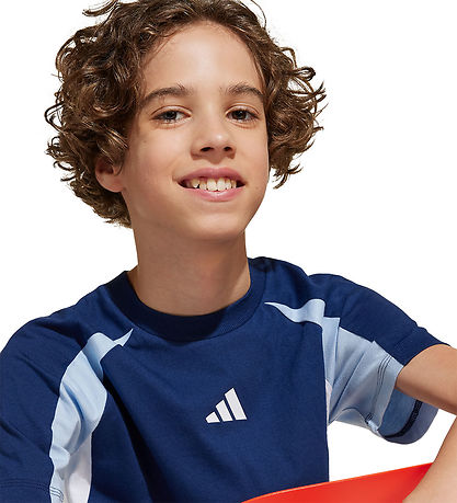 adidas Performance T-shirt - J CB T - Blå m. Logo