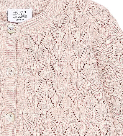Hust and Claire Cardigan - Strik - Cilja Pointelle - Peach Dust 